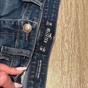 Women's Blue Distressed Hollister Jeans